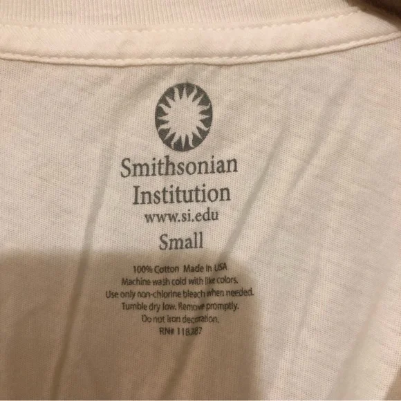 Sequin Tee Sparkly Glittery Sun Smithsonian Yellow Aqua Blue Cotton Small USA - Picture 7 of 8